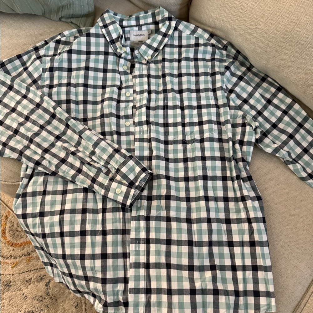 Goodfellow & Co Men's Plaid Shirt - Black, Green, White